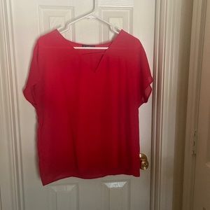 Red keyhole blouse